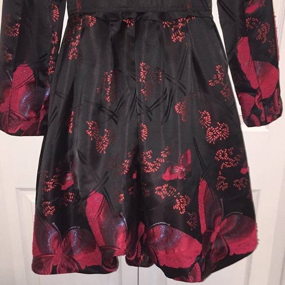 Les-Mantaux Burgundy & Black Swing Jacket Size Medium - Picture 7 of 15